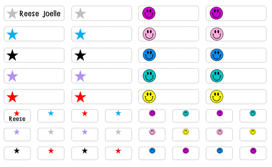 Clothing Labels - stars and smileys