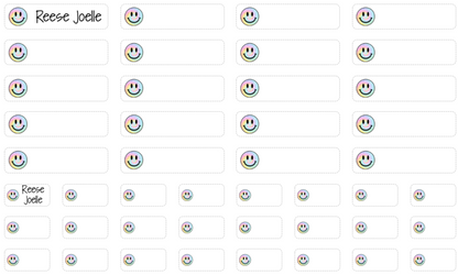 Clothing Labels - tie dye smiley