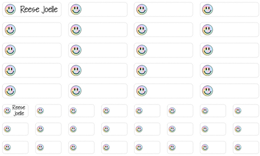 Clothing Labels - tie dye smiley