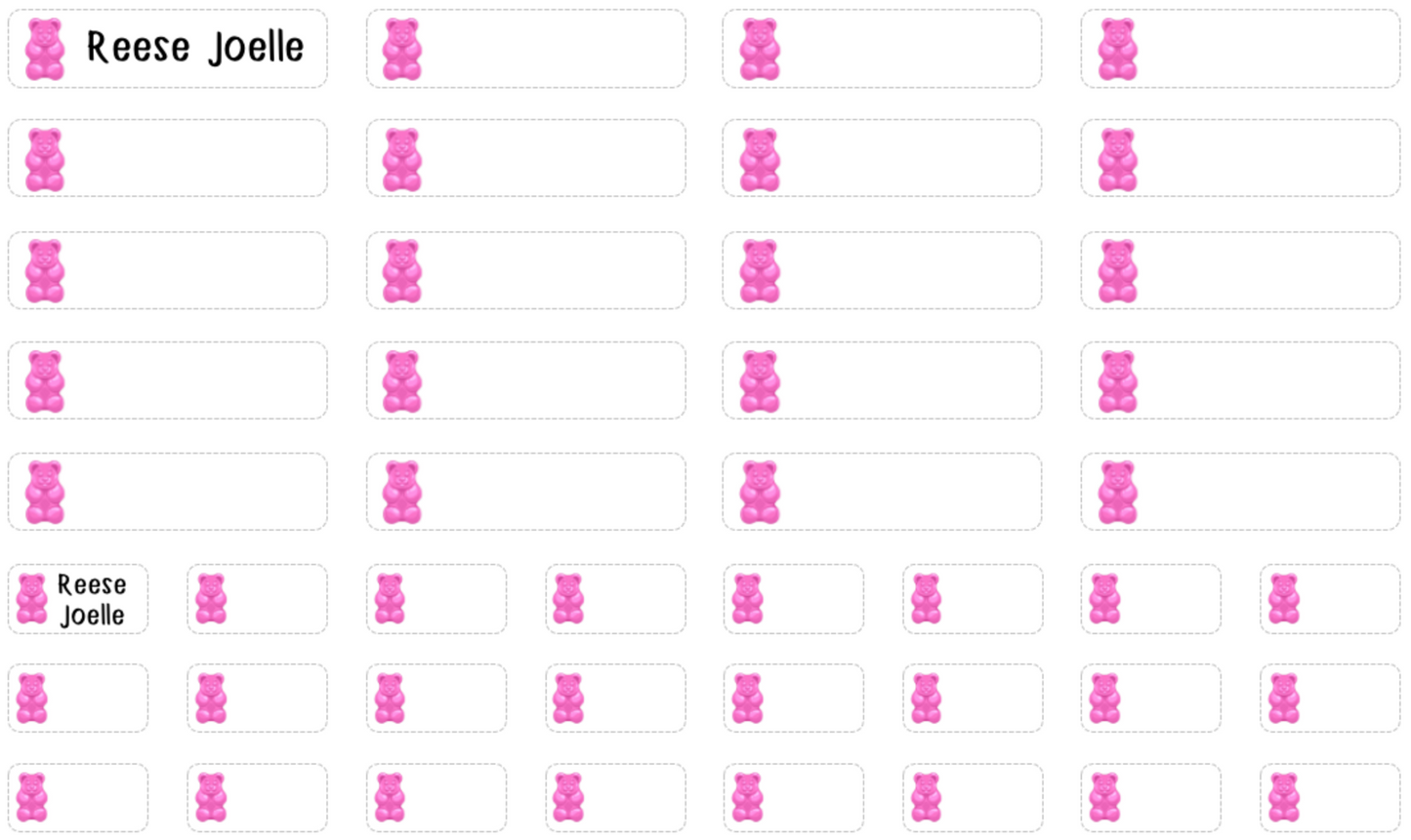 Clothing Labels - gummy bear